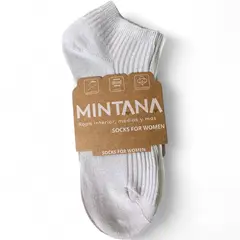 MINTANA - PACK 3 MEDIAS SIN COSTURA TALONERA ALGODON HILO MUJER GRIS