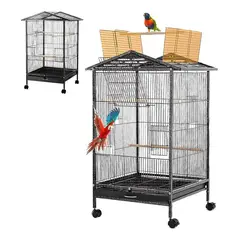 PELUDINES - Jaula Grande De Metal Con Ruedas 97cmx45cmx45cm