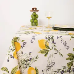 CASIOPIA - Mantel antimanchas rectangular 10 sillas Limones