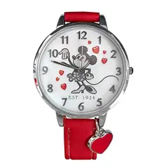 DISNEY - Reloj Mujer Minnie Mouse Edición 100 Años Analógico Rojo E1928