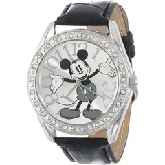 DISNEY - Reloj Mujer Mickey Mouse Analógico Casual Piedras Negro MK1015