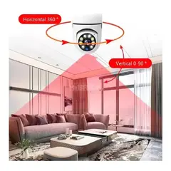 GENERICO - Foco Cámara Led Espía 360 De Seguridad Wifi Tiempo Real