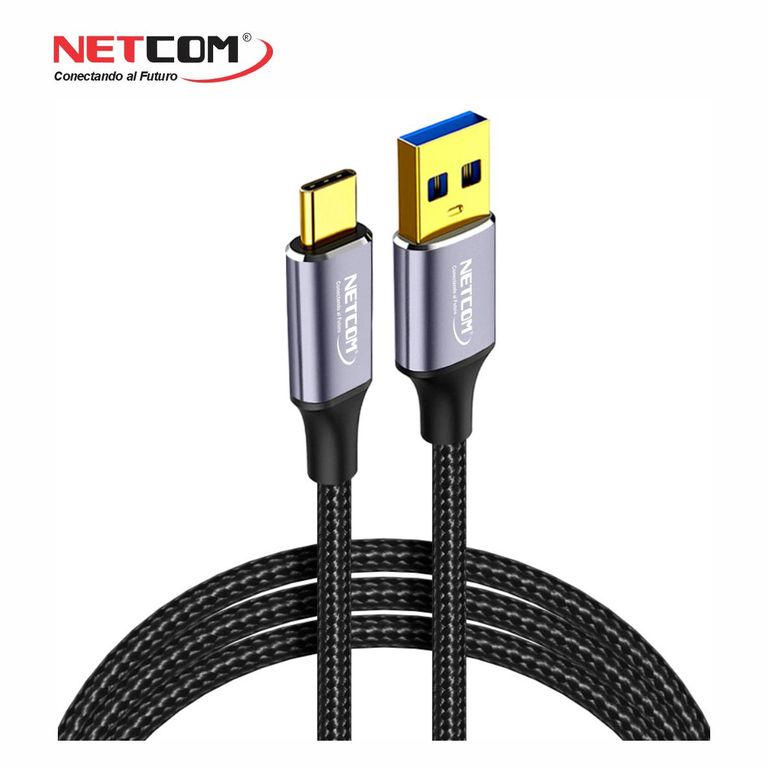 CABLE USB AM A TIPO-C VERSION 3.2 Gen2 , VELOCIDAD 10Gbps, CARGA 60W DE 3 MTS - NETCOM