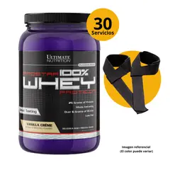 ULTIMATE NUTRITION - PROSTAR WHEY 2LB VAINILLA + STRAPS - PROTEÍNA WHEY
