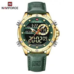 NAVIFORCE - Reloj 9208 para Hombre con Correa de Cuero en Caja