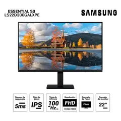 SAMSUNG - Monitor plano Essential Monitor S3 22 FHD IPS100HzHDMIVGA