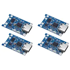 GENERICO - Pack de 4 Módulos TP4056 Protección Puerto USB Tipo-C