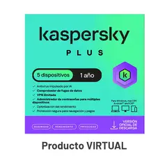 KASPERSKY - ANTIVIRUS PLUS 5PC 1 AÑO LICENCIA VIRTUAL