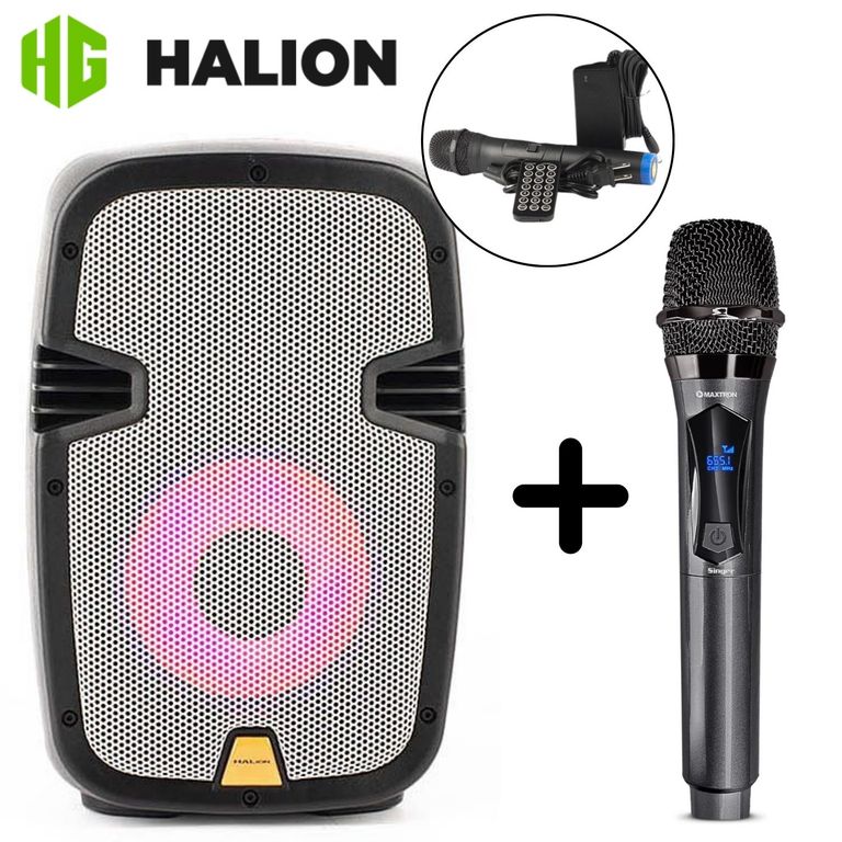 Parlante PHA-8MB + Micrófono Singer MX-708 WL