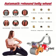 NO LOGO - RUEDA DE 2 CODERA CON PANTALLA LCD PARA ABDOMINALES-ROSADO