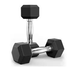 ALPHA GYM - MANCUERNAS HEXAGONALES CAUCHO 5KG