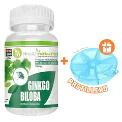 HEALTHNATURAL - GINKGO BILOBA 500MG + REGALO PASTILLERO