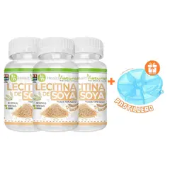 HEALTHNATURAL - PACK 3 LECITINA DE SOYA 1500MG + REGALO PASTILLERO