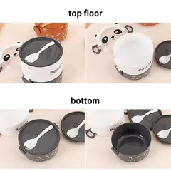 INSPIRA MARKET - Taper fiambrera portátil contenedor de alimentos osito 2 niveles