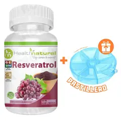 HEALTHNATURAL - RESVERATROL 500MG + REGALO PASTILLERO