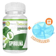HEALTHNATURAL - SPIRULINA 500MG + REGALO PASTILLERO
