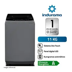 INDURAMA - Lavadora Automática 11 Kg LRI-11DGR - Gris Oscuro