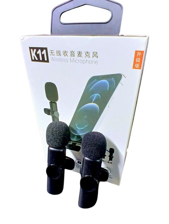 Microfono pechero inalambrico doble compatible con iPhone y android