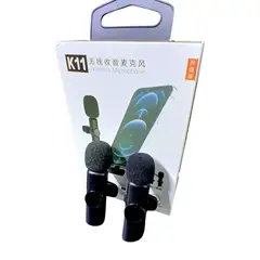 GENERICO - Microfono pechero inalambrico doble compatible con iPhone y android