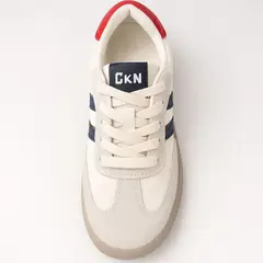 GENERICO - Zapatilla Urbana Blanca con Franjas Suela Beige