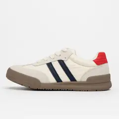 GENERICO - Zapatilla Urbana Blanca con Franjas Suela Beige