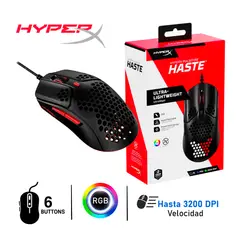 HYPERX - Mouse Gamer Pulsefire Haste BKRD 16,000 DPI 4P5E3AA