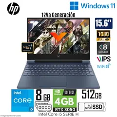 HP - Laptop Victus 15-FA0021LA Intel Core i5 12450H 8GB RAM 512GB SSD RTX 3050 4GB 15.6" Win11 A14LCLA