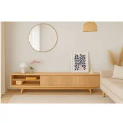 TU MESITA - Mesa para TV Moderno Minimalista Luciano 240 cm 2 Puertas