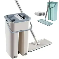 INSPIRA MARKET - Trapeador Mopa Plana con Balde escurridor