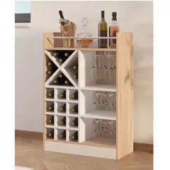 TU MESITA - Mueble de Bar Moderno Porta Vinos & Copa Maggie BlancoDuna