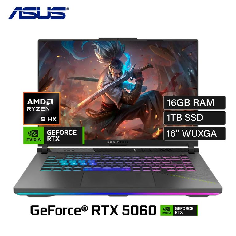 LAPTOP ASUS STRIX G16 G614FM-WS94 AMD R9 9955HX 16GB 1TB SSD 8GB RTX5060 16" WIN 11 AMERICANA