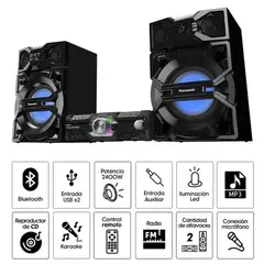 PANASONIC - Minicomponente SC-MAX3600PU 2400 Watts Bluetooth DJ - Negro