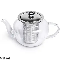 ICHIMATSU - Tetera de vidrio borosilicato refractario filtro y tapa 600 ml