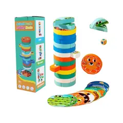 GENERICO - Juego de Apilar Puzzle Animalitos de Madera para Niños