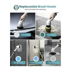 GENERICO - CEPILLO DE LIMPIEZA 7 EN 1 ELECTRICO RECARGABLE MULTIUSOS