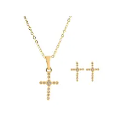 CLEO JOYAS & ACCESORIOS - Set Cruz con circones