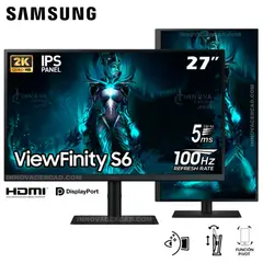 SAMSUNG - MONITOR S27F610EANViewFinity S6 27 IPSQHD100Hz5msPivote