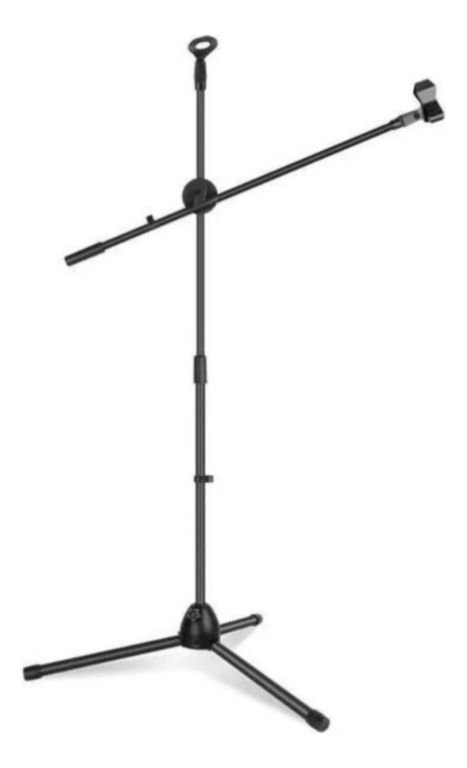 Atril Pedestal De Microfono Con Boom Soporte Ajustable Negro