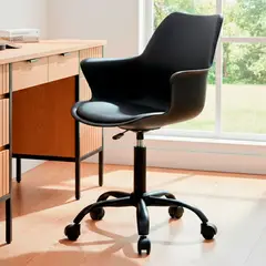 KOMSUM - Silla de Oficina Giratoria Base de Acero Napoles Negro