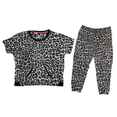 GENERICO - Set de Pijama Polo Pantalon Modelo Leopardo Mujer Talla XL