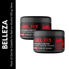 GENERICO - Pack x 2 Gel de Cabello Fix Red sin Alcohol 150 gr Vena