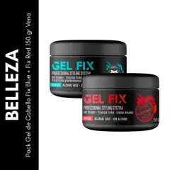 GENERICO - Pack Gel de Cabello Fix Blue + Fix Red 150 gr Vena