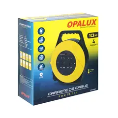 OPALUX - CARRETE DE EXTENSION 10MTS 4 TOMAS OP-R404Y