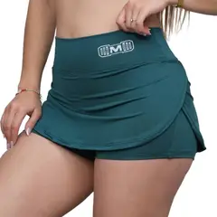 M MUSCLE MUSEUM - Short Falda Deportivo Color Verde para Mujer