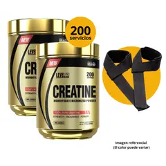 LEVEL PRO - CREATINAS DE 500gr 2und - CREATINAS MICRONIZADAS CON STRAPS