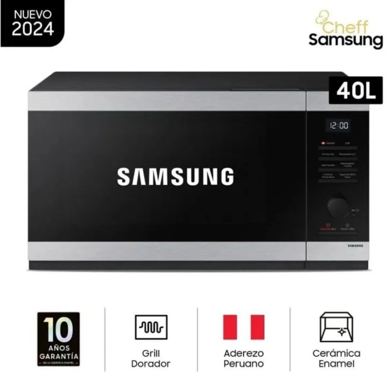 Horno Microondas Samsung 40L Acero Inoxidable Grill - MG40DG5524ATPE