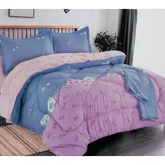 MINGDA - Set Edredón Kids Piel 1.5 pz de Angel + Sabanas + Fundas 5 piezas