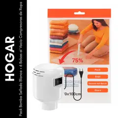 GENERICO - Pack Bomba Sellado Blanca + 1 Bolsa al Vacío Compresoras de Ropa