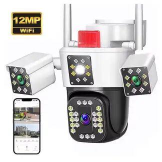 SEISA - Camara de Seguridad Vigilancia PTZ 3 Lentes 360 WIFI FHD