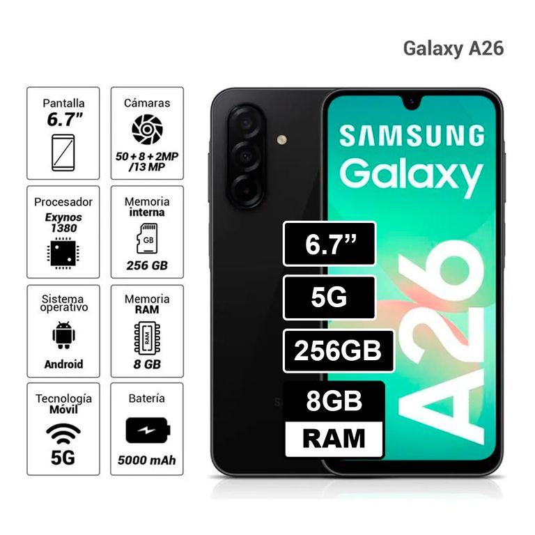 A26 5G 256GB - 8GB RAM NEGRO